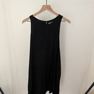 Lou & Grey Black Halter Swingy Shift Dress with Button Clasp